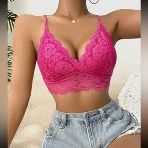 Sexy Floral Lace Bralette Crop Top